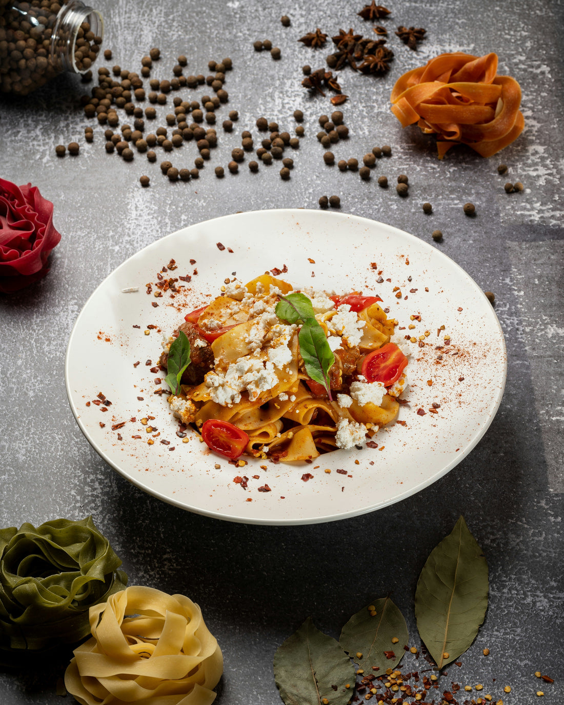 PAPPARDELLE TOMATOES OLIVES RICOTTA